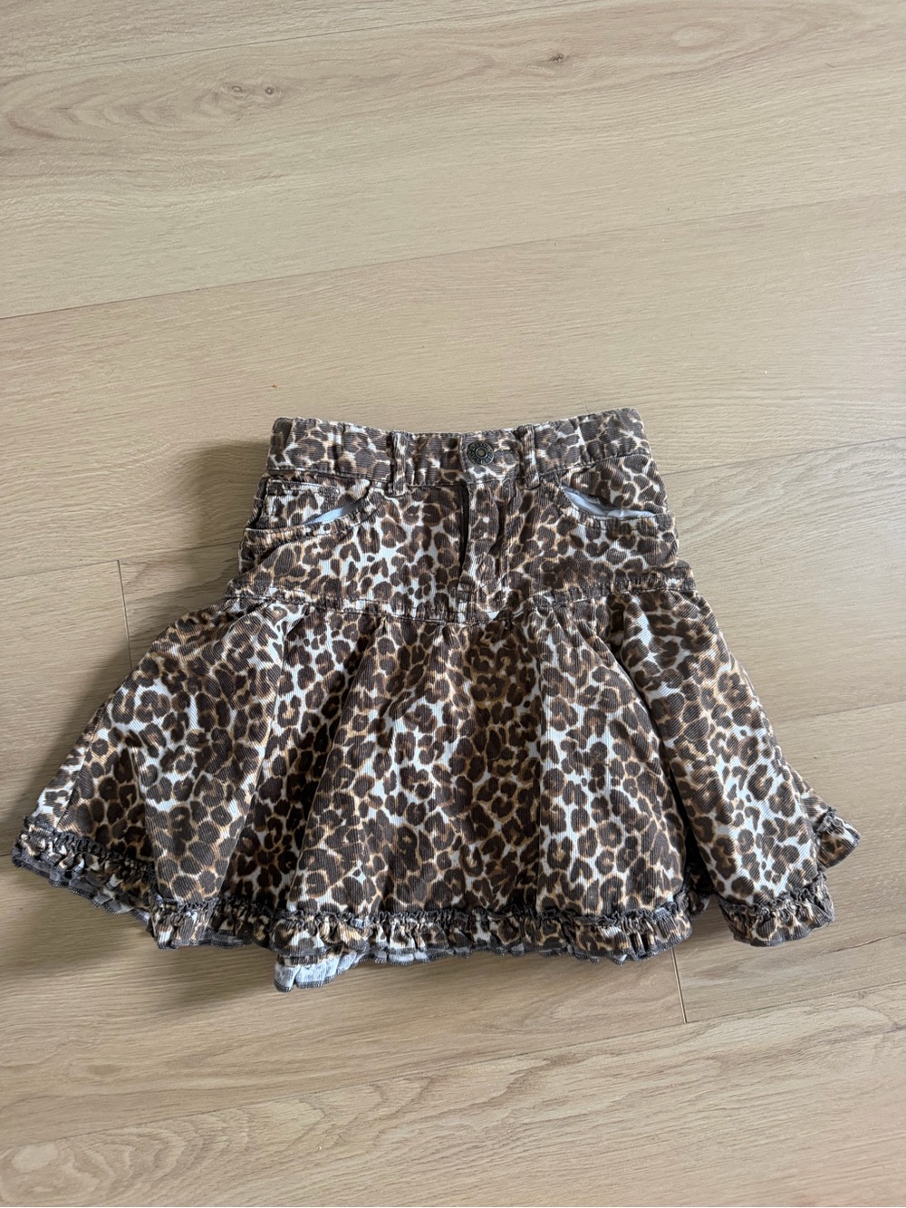 The Children's Place Brown Leopard Print Ruffled Skirt Girls 4